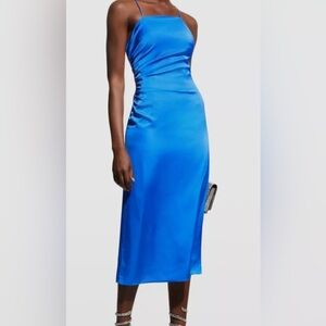 Milly assymetrical electric blue cocktail dress